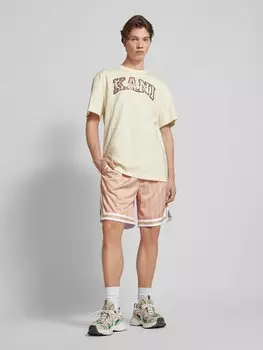 Спортивные шорты классического кроя с этикетками KARL KANI, песочный
