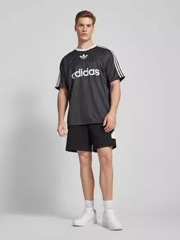 Спортивные шорты классического кроя с этикеткой ADIDAS SPORTSWEAR, черный