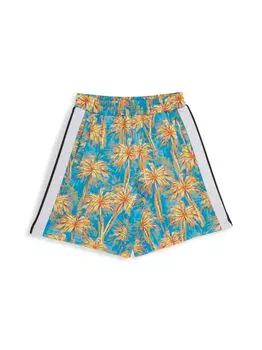Спортивные шорты Little Kid's & Kid's Palm Tree Palm Angels, синий