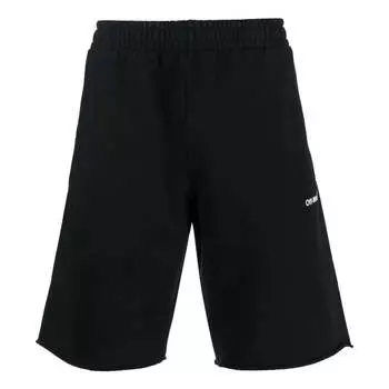 Спортивные шорты Men's Off-White FW22 Solid Color Logo Printing Elastic Waistband Sports Shorts Ordinary Version Black