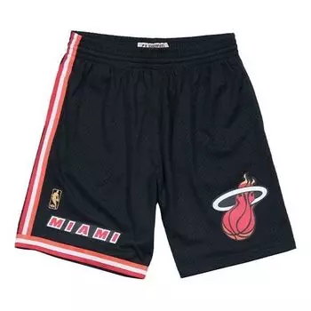 Спортивные шорты Mitchell & Ness NBA Swingman Shorts Miami Heat Road 1996-97 'Black Red', черный