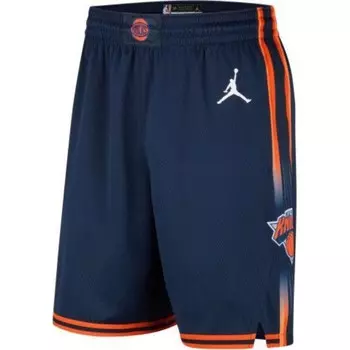Спортивные шорты New York Knicks унисекс темно-синие Jordan, темно-синий