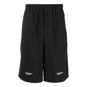 Спортивные шорты Off-White FW22 Solid Color Logo Printing Elastic Waistband Shorts Version Black