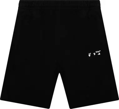 Спортивные шорты Off-White Logo Sweatshorts 'Black/White', черный