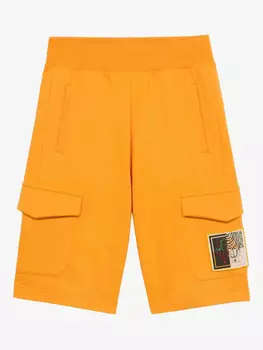 Спортивные шорты Roberto Cavalli Junior с вышитым логотипом, оранжевый