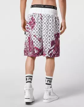 Спортивные шорты с цветами Philipp Plein, белый
