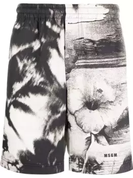 Спортивные шорты с графичным принтом MSGM, черный