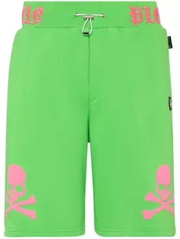 Спортивные шорты с графичным принтом Philipp Plein, зеленый