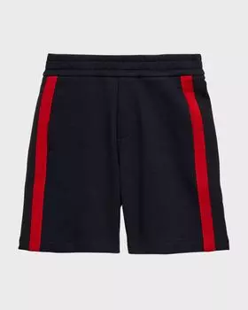 Спортивные шорты с контрастной отделкой для мальчиков, размер 8–14 Moncler, цвет Dark Navy Blue