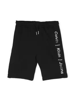 Спортивные шорты с логотипом Calvin Klein Kids, черный
