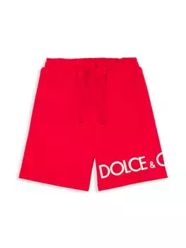 Спортивные шорты с логотипом Little Boy's & Boy's Dolce&Gabbana, красный