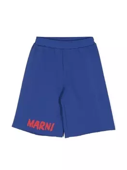 Спортивные шорты с логотипом Marni Kids, синий