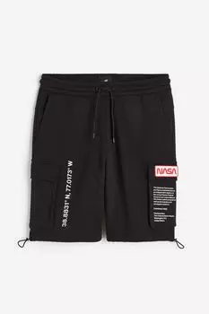 Спортивные шорты с принтом H&M, черный