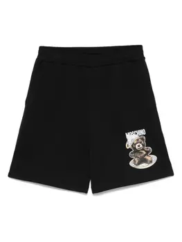 Спортивные шорты с принтом медведя Moschino, черный