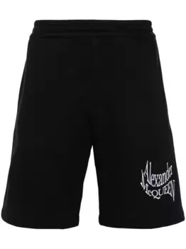 Спортивные шорты с вышитым логотипом Alexander McQueen, черный