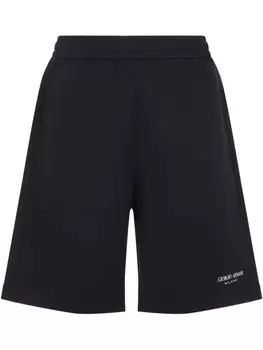 Спортивные шорты с вышитым логотипом Giorgio Armani, синий