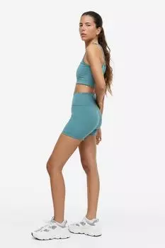 Спортивные шорты с высокой талией H&M, бирюзовый