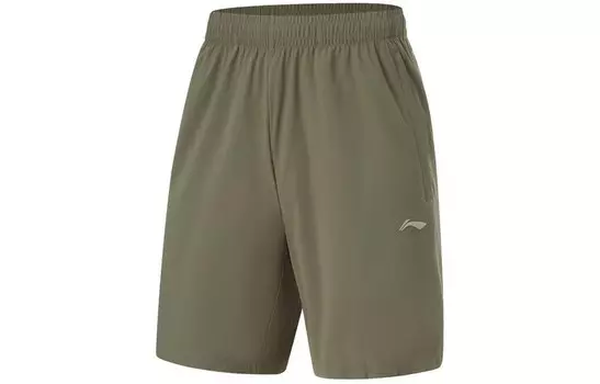 Спортивные шорты серии Fitness мужские армейского зеленого цвета Lining, зеленый
