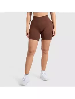 Спортивные шорты SMILODOX Maria Solid Scrunch, коричневый