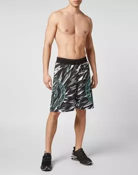 Спортивные шорты Тигр Plein Sport, цвет Black/Mint Green