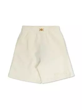 Спортивные шорты Versace Kids Sangallo с вышивкой, белый