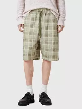 Спортивные шорты в клетку от бенджи AllSaints, цвет Mid Brown