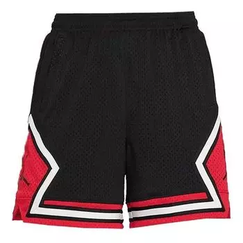 Спортивные шорты (WMNS) Air Jordan Contrasting Colors Logo Printing Elastic Waistband Straight Shorts Black