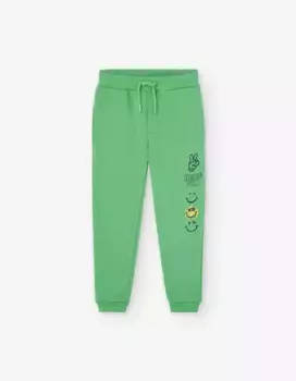 Спортивные штанишки для мальчика на кулиске и рисунке на ножке Losan, светло-зеленый