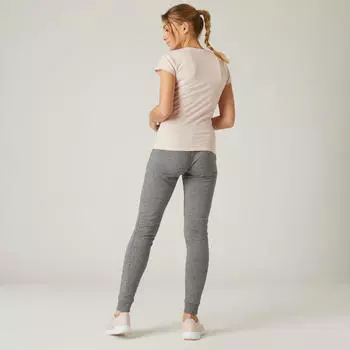 Спортивные штаны 520 Fitness Slim женские черные DOMYOS, черный