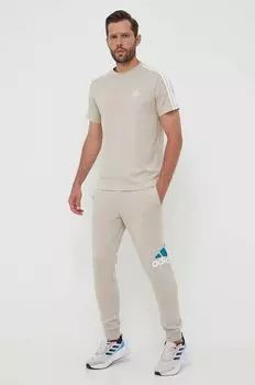 Спортивные штаны адидас adidas, бежевый
