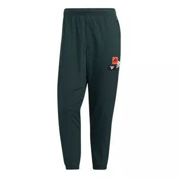 Спортивные штаны Adidas Mh Bp3 Wvpnt Solid Color Logo Printing Bundle Feet Sports Green, Зеленый