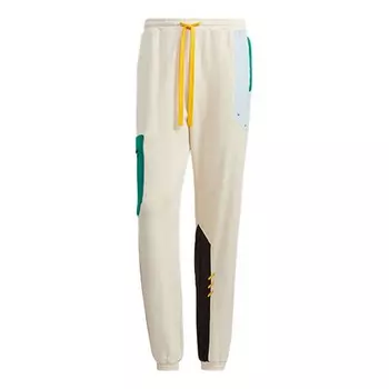 Спортивные штаны Adidas originals Series Contrasting Colors Drawstring Bundle Feet Sports Creamy White, Белый