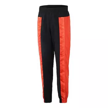 Спортивные штаны Adidas originals Splicing Casual Bundle Feet Sports Pants Black, Черный/Оранжевый