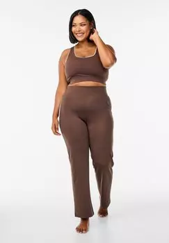 Спортивные штаны AUSGESTELLTE MIT KONTRASTPASPELIERUNG Active by Zizzi, коричневый