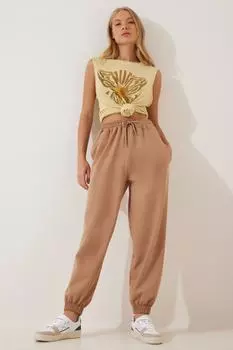 Спортивные штаны - Бежевый - Джоггеры Happiness stanbul, бежевый