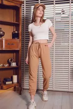 Спортивные штаны - Бежевый - Джоггеры Trend Alaat Stili, бежевый