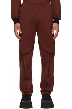 Спортивные штаны бордового цвета с тремя молниями Olly Shinder