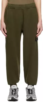 Спортивные штаны цвета хаки, окрашенные в готовой одежде Stone Island
