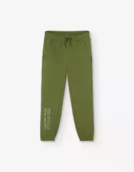 Спортивные штаны для мальчика из 100 % хлопка с надписью на штанине Losan, зеленый