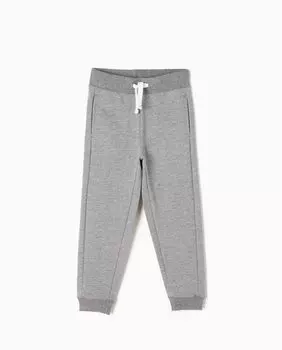 Спортивные штаны для мальчика на резинке на талии и кулиске Zippy, серый