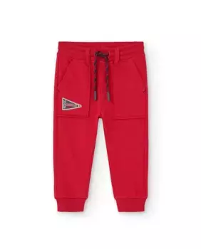 Спортивные штаны для мальчика с эластичной резинкой на талии и наружными карманами Boboli, красный