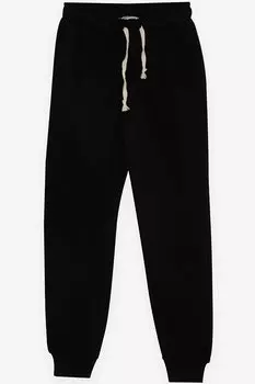 Спортивные штаны для мальчиков с карманами и кружевом, черные (7–12 лет) Breeze