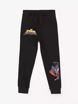 Спортивные штаны для мальчиков с принтом «Человек-паук» на эластичной талии LCW Kids, новый черный