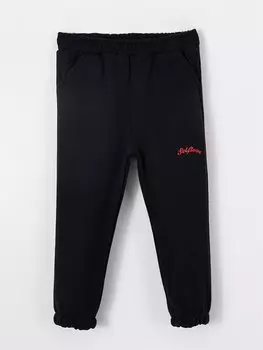 Спортивные штаны для маленьких девочек с принтом и эластичной резинкой на талии Ml Kids, черный