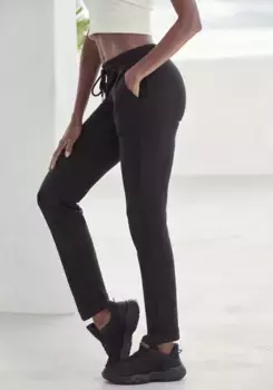 Спортивные штаны H.I.S "-брюки для отдыха – брюки-слипоны", с небольшой отворотом по низу, одежда для дома, черный