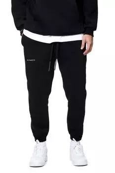 Спортивные штаны из хлопка с завязкой Hamza, черный