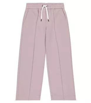 Спортивные штаны из хлопкового джерси Brunello Cucinelli, фиолетовый