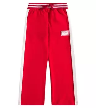 Спортивные штаны из хлопкового джерси Dolce&Gabbana Kids, цвет bordeaux medio