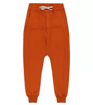 Спортивные штаны из хлопкового джерси Rick Owens, оранжевый