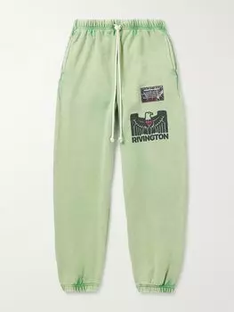 Спортивные штаны из хлопкового джерси с аппликацией в виде флага и логотипа RRR123, зеленый